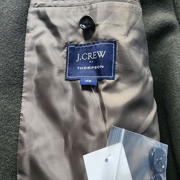 Men's Olive Green Single-Breasted Overcoat - Picture 3 of 7